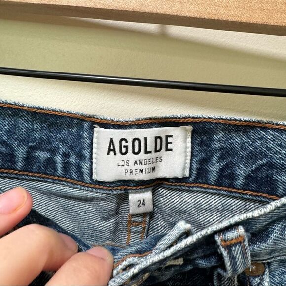 Agolde Cut-Off Denim Shorts sz 24 - Picture 5 of 6